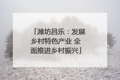 潍坊昌乐：发展乡村特色产业 全面推进乡村振兴