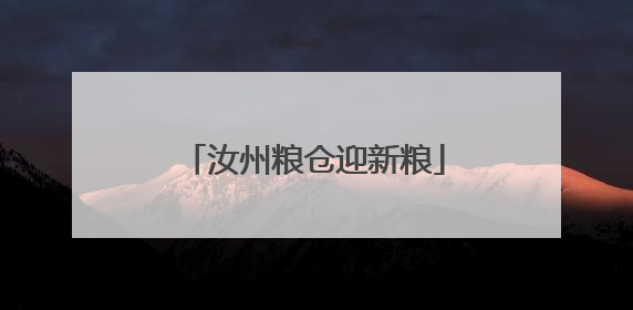 汝州粮仓迎新粮