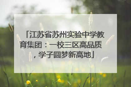 江苏省苏州实验中学教育集团：一校三区高品质，学子圆梦新高地