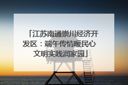 江苏南通崇川经济开发区：端午传情暖民心 文明实践润家园