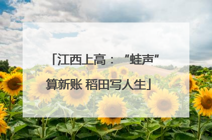 江西上高：“蛙声”算新账 稻田写人生
