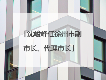 沈峻峰任徐州市副市长、代理市长