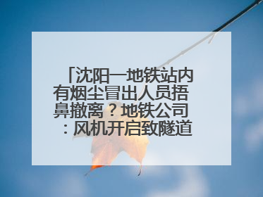 沈阳一地铁站内有烟尘冒出人员捂鼻撤离？地铁公司：风机开启致隧道灰尘飘散至站内