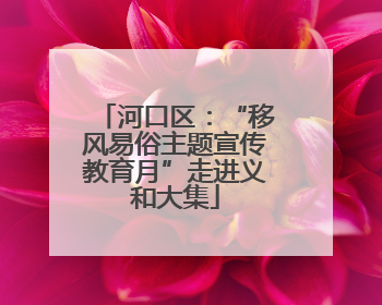 河口区：“移风易俗主题宣传教育月”走进义和大集