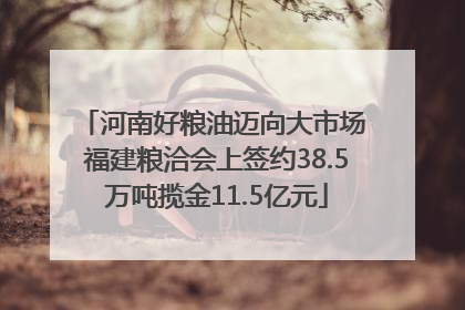 河南好粮油迈向大市场 福建粮洽会上签约38.5万吨揽金11.5亿元
