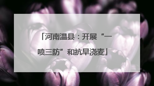 河南温县：开展“一喷三防”和抗旱浇麦