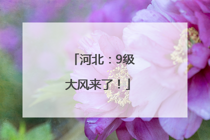 河北：9级大风来了！