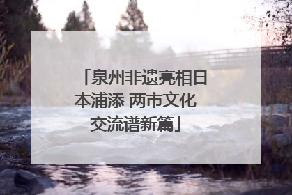 泉州非遗亮相日本浦添 两市文化交流谱新篇