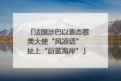 法国涉巴以表态惹美大使“风凉话” 扯上“蔚蓝海岸”