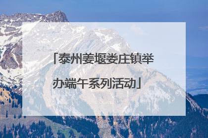泰州姜堰娄庄镇举办端午系列活动