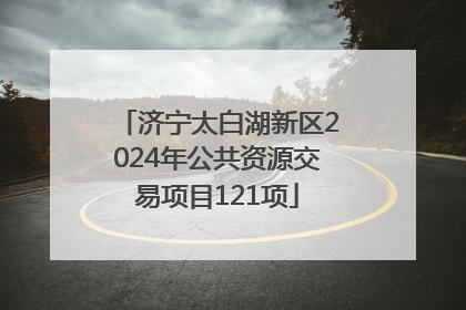 济宁太白湖新区2024年公共资源交易项目121项