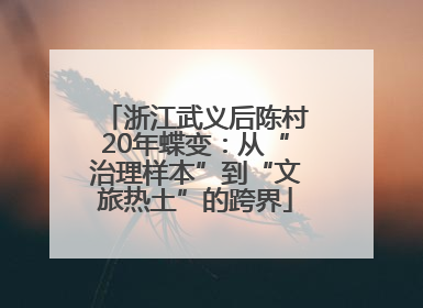 浙江武义后陈村20年蝶变：从“治理样本”到“文旅热土”的跨界