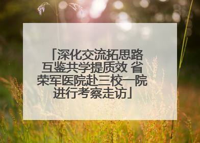 深化交流拓思路 互鉴共学提质效 省荣军医院赴三校一院进行考察走访