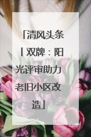 清风头条丨双牌：阳光评审助力老旧小区改造