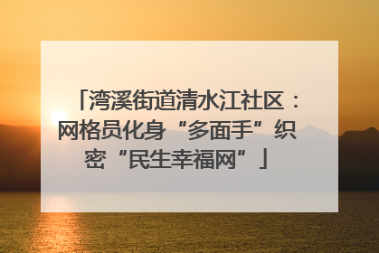 湾溪街道清水江社区：网格员化身“多面手”织密“民生幸福网”