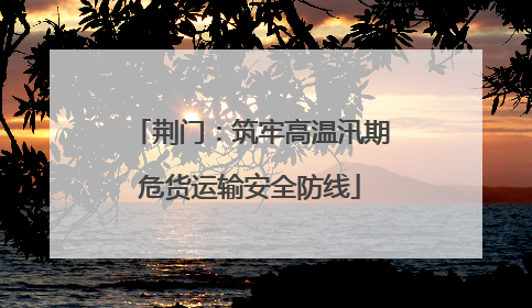 荆门：筑牢高温汛期危货运输安全防线