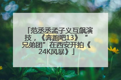范丞丞孟子义互飙演技，《奔跑吧13》“兄弟团”在西安开拍《24K风暴》