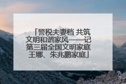 警税夫妻档 共筑文明和谐家风——记第三届全国文明家庭王娜、朱兆鹏家庭