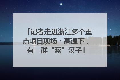 记者走进浙江多个重点项目现场：高温下，有一群“蒸”汉子