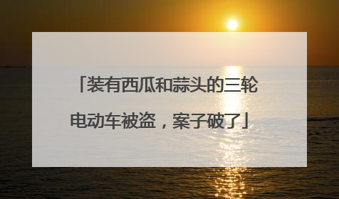 装有西瓜和蒜头的三轮电动车被盗，案子破了