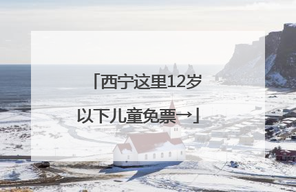西宁这里12岁以下儿童免票→