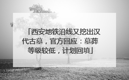 西安地铁沿线又挖出汉代古墓，官方回应：墓葬等级较低，计划回填