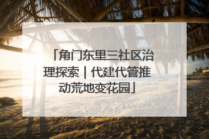 角门东里三社区治理探索｜代建代管推动荒地变花园
