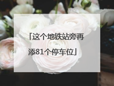 这个地铁站旁再添81个停车位