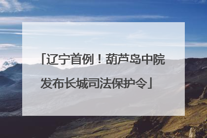 辽宁首例！葫芦岛中院发布长城司法保护令
