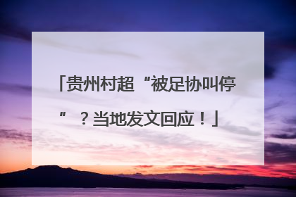 贵州村超“被足协叫停”？当地发文回应！