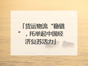 货运物流“稳链”，托举起中国经济复苏活力
