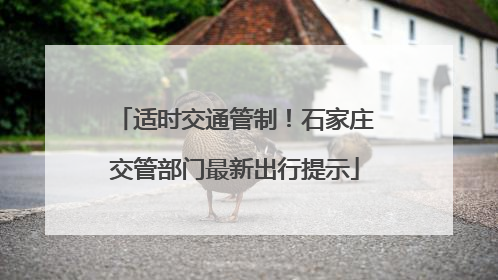 适时交通管制！石家庄交管部门最新出行提示