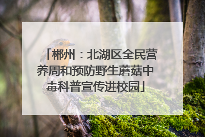 郴州：北湖区全民营养周和预防野生蘑菇中毒科普宣传进校园