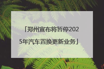 郑州宣布将暂停2025年汽车置换更新业务