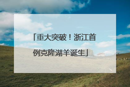 重大突破！浙江首例克隆湖羊诞生