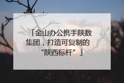 金山办公携手陕数集团，打造可复制的“陕西标杆”