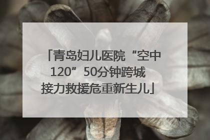 青岛妇儿医院“空中120”50分钟跨城接力救援危重新生儿