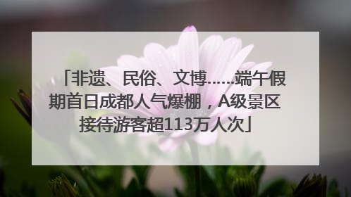 非遗、民俗、文博……端午假期首日成都人气爆棚，A级景区接待游客超113万人次