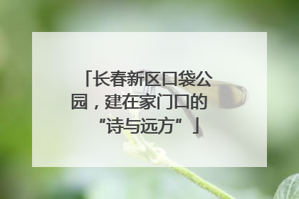 长春新区口袋公园，建在家门口的“诗与远方”