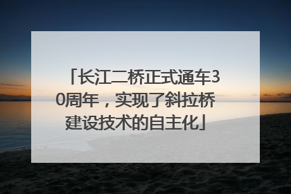 长江二桥正式通车30周年，实现了斜拉桥建设技术的自主化