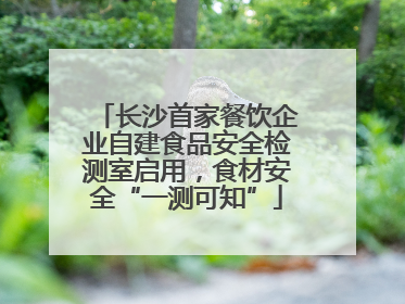 长沙首家餐饮企业自建食品安全检测室启用，食材安全“一测可知”