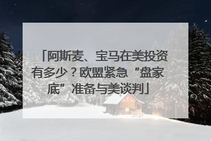 阿斯麦、宝马在美投资有多少？欧盟紧急“盘家底”准备与美谈判