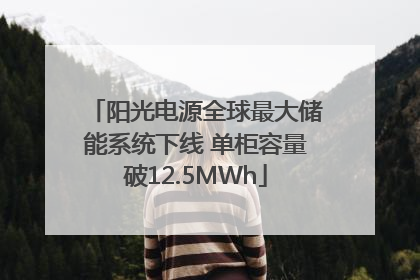 阳光电源全球最大储能系统下线 单柜容量破12.5MWh