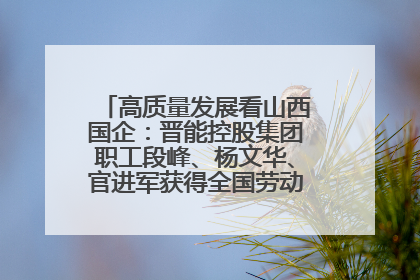高质量发展看山西国企：晋能控股集团职工段峰、杨文华、官进军获得全国劳动模范荣誉称号