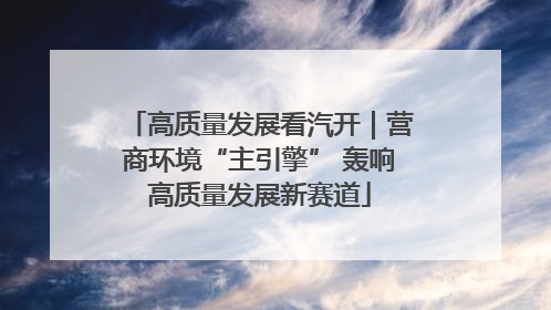 高质量发展看汽开｜营商环境“主引擎” 轰响高质量发展新赛道