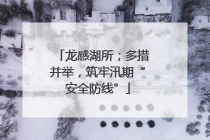 龙感湖所；多措并举，筑牢汛期“安全防线”