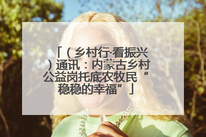 （乡村行·看振兴）通讯：内蒙古乡村公益岗托底农牧民“稳稳的幸福”