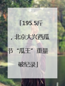 195.5斤，北京大兴西瓜节“瓜王”重量破纪录