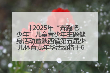 2025年“奔跑吧·少年”儿童青少年主题健身活动暨陕西省第五届少儿体育嘉年华活动将于6月14日正式举办