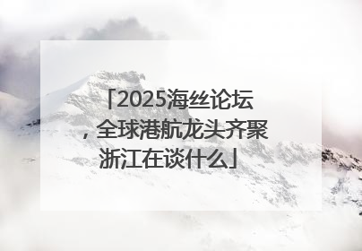 2025海丝论坛，全球港航龙头齐聚浙江在谈什么